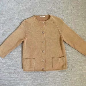 Vintage I.Magnin Camel Cardigan Sweater Small